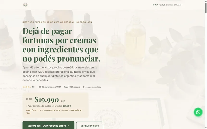 Método ISCN — cosmética natural